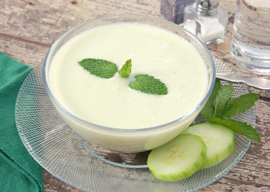 Chilled cucumber soup is easy and hydrating.