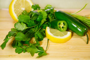 Jalapeno and cilantro are healthy and flavorful.